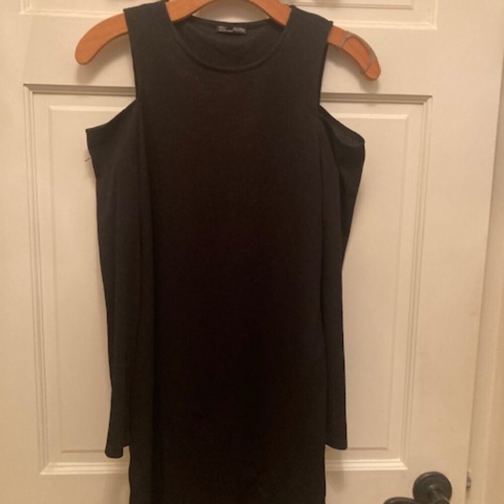 Zara long sleeve, open shoulder mini dress